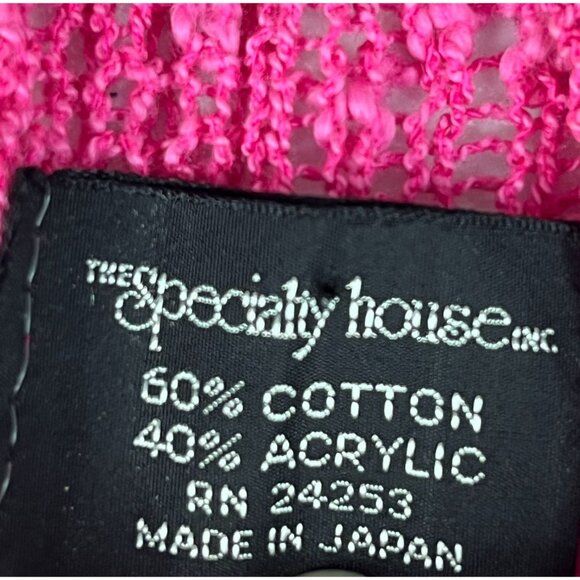The Specialty House Open Knit Sweater Vest Womens Sz S Pink Button Closure Beach - Picture 2 of 4